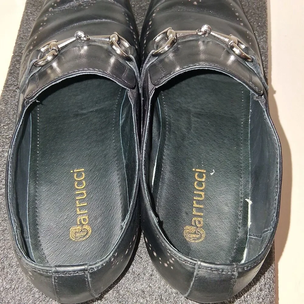 Carrucci Burnished Calfskin Slip-On Dress Shoe Loafers for Men Size 12 US USED